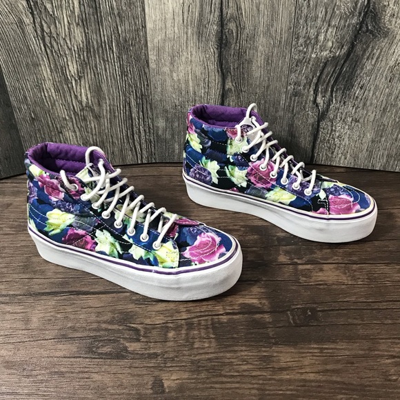 floral platform vans